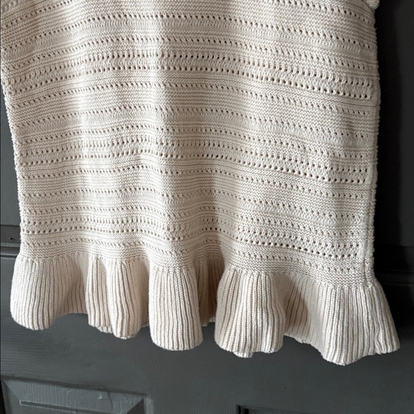 LOFT Open Knit Ruffle Sweater - Picture 3 of 4